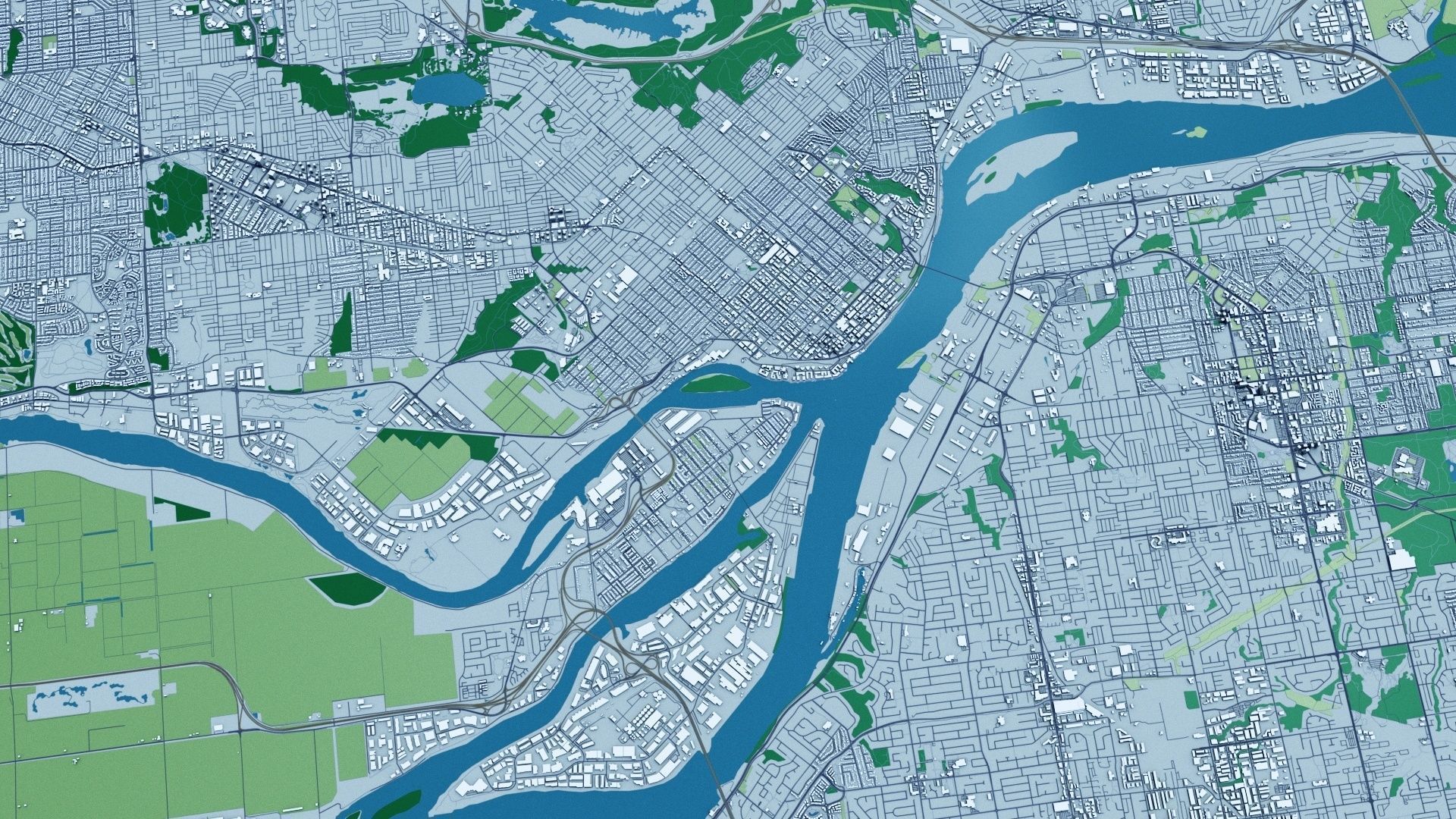 Vancouver with Terrain  3D model_8