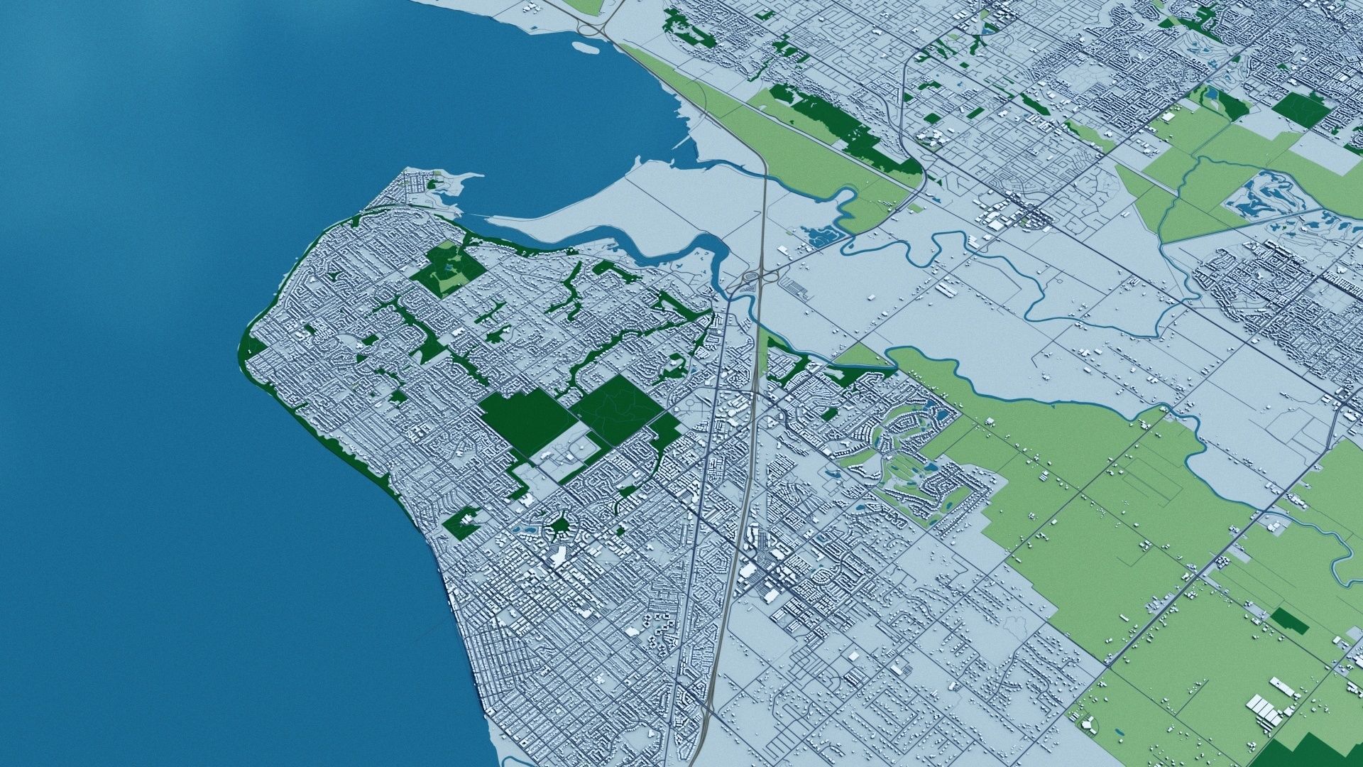 Vancouver with Terrain  3D model_9