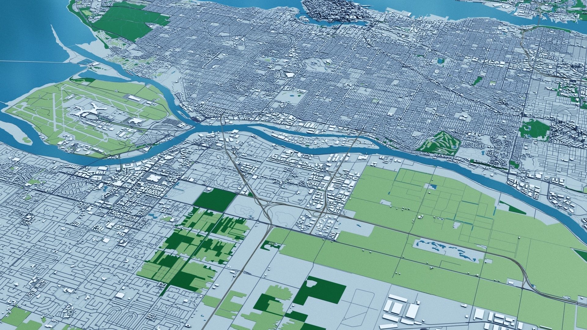 Vancouver with Terrain  3D model_5