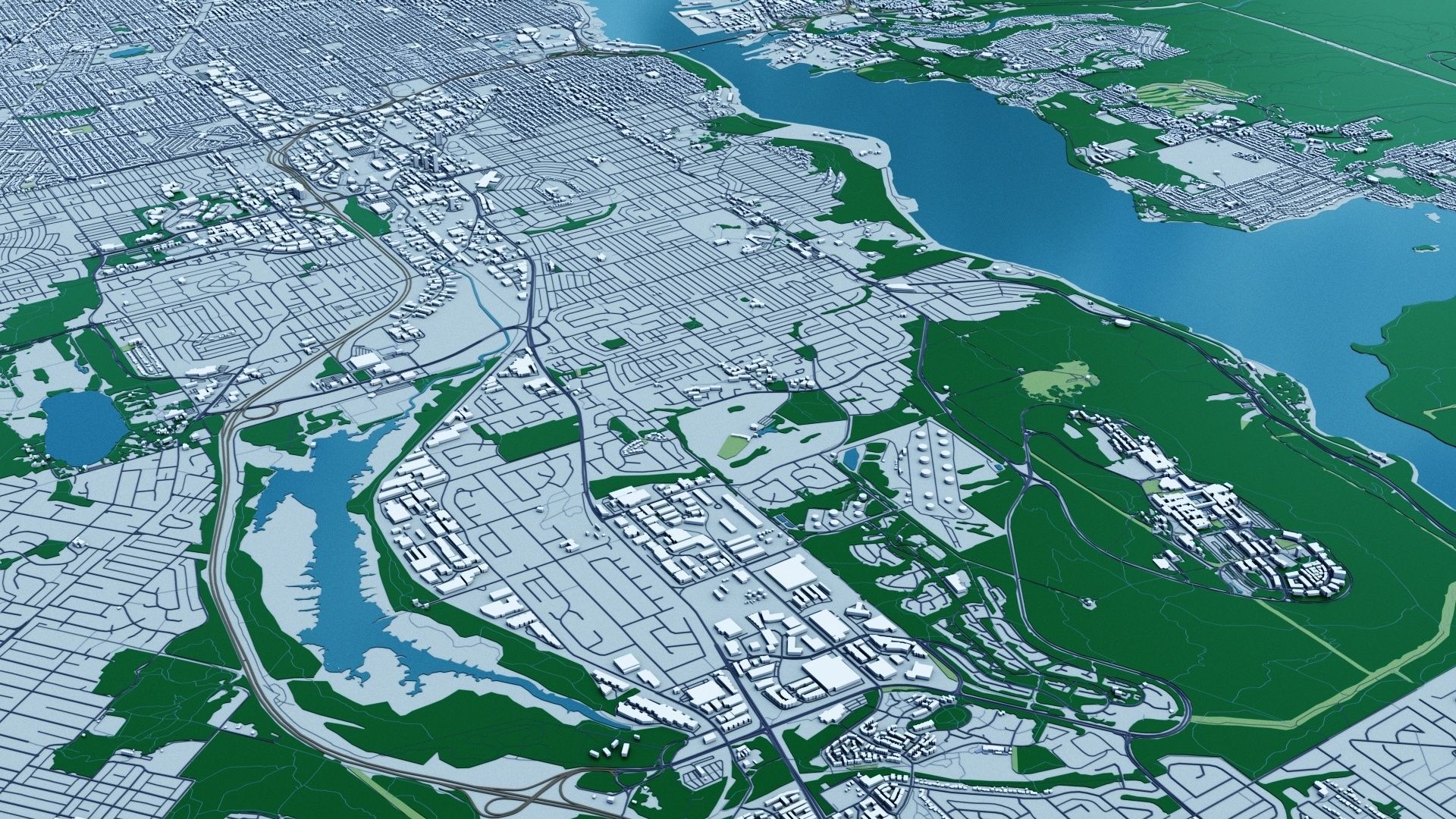 Vancouver with Terrain  3D model_6