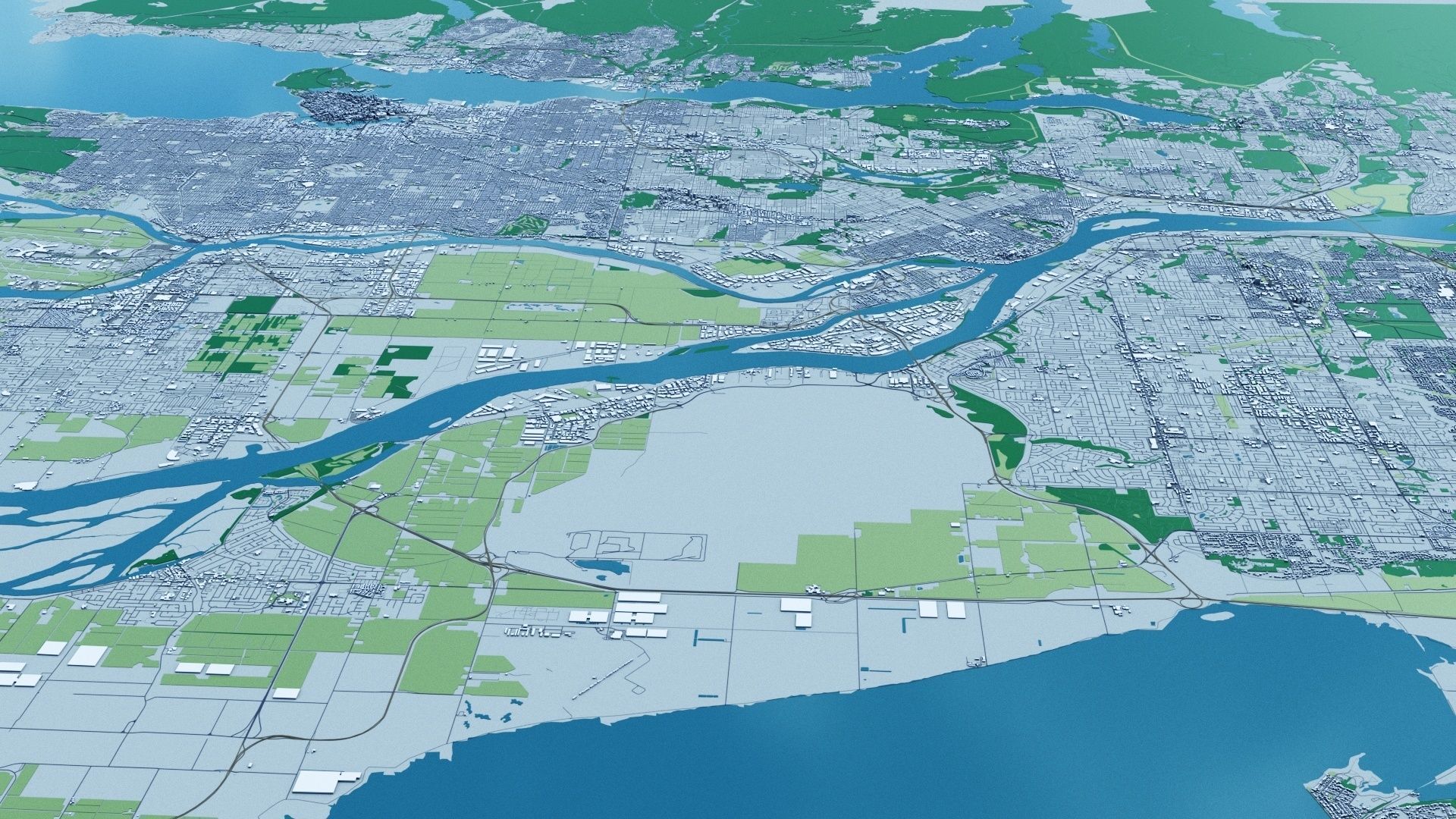 Vancouver with Terrain  3D model_11