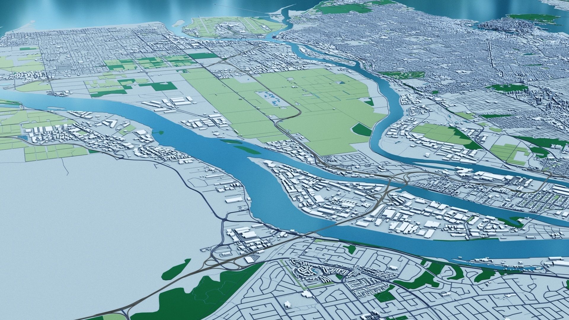 Vancouver with Terrain  3D model_10