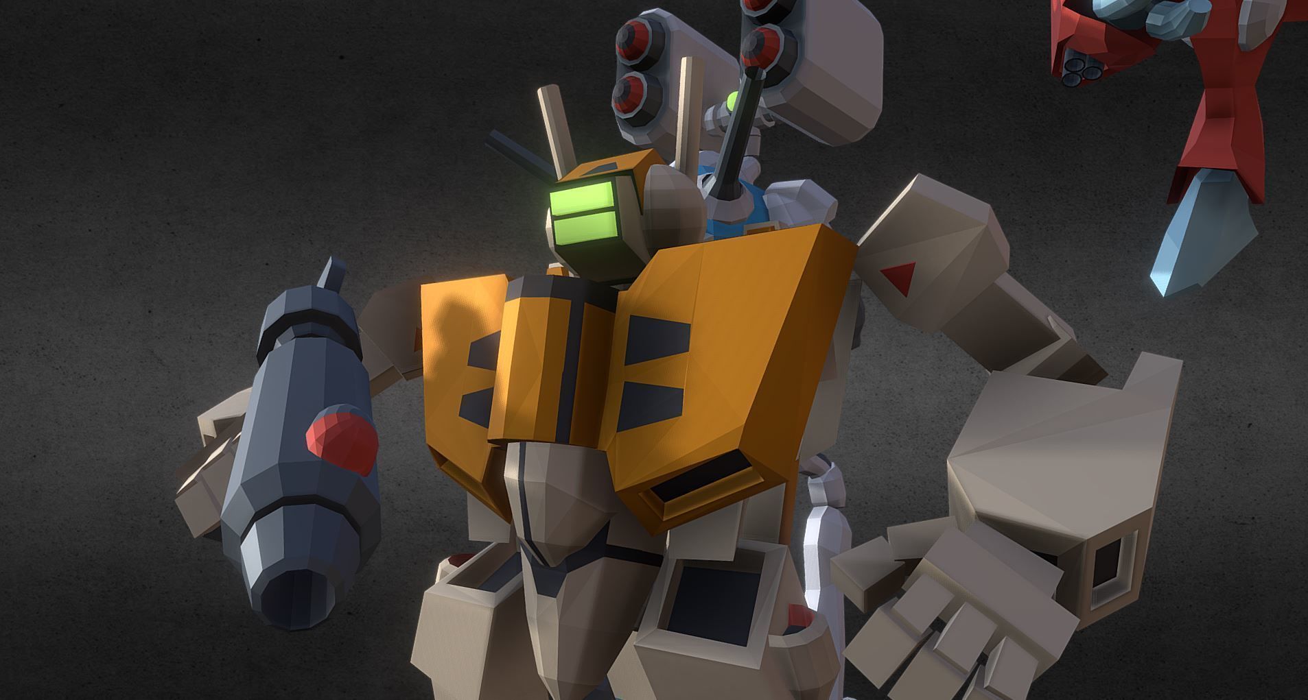 Collection 09 group of robots with guns 3D model_5