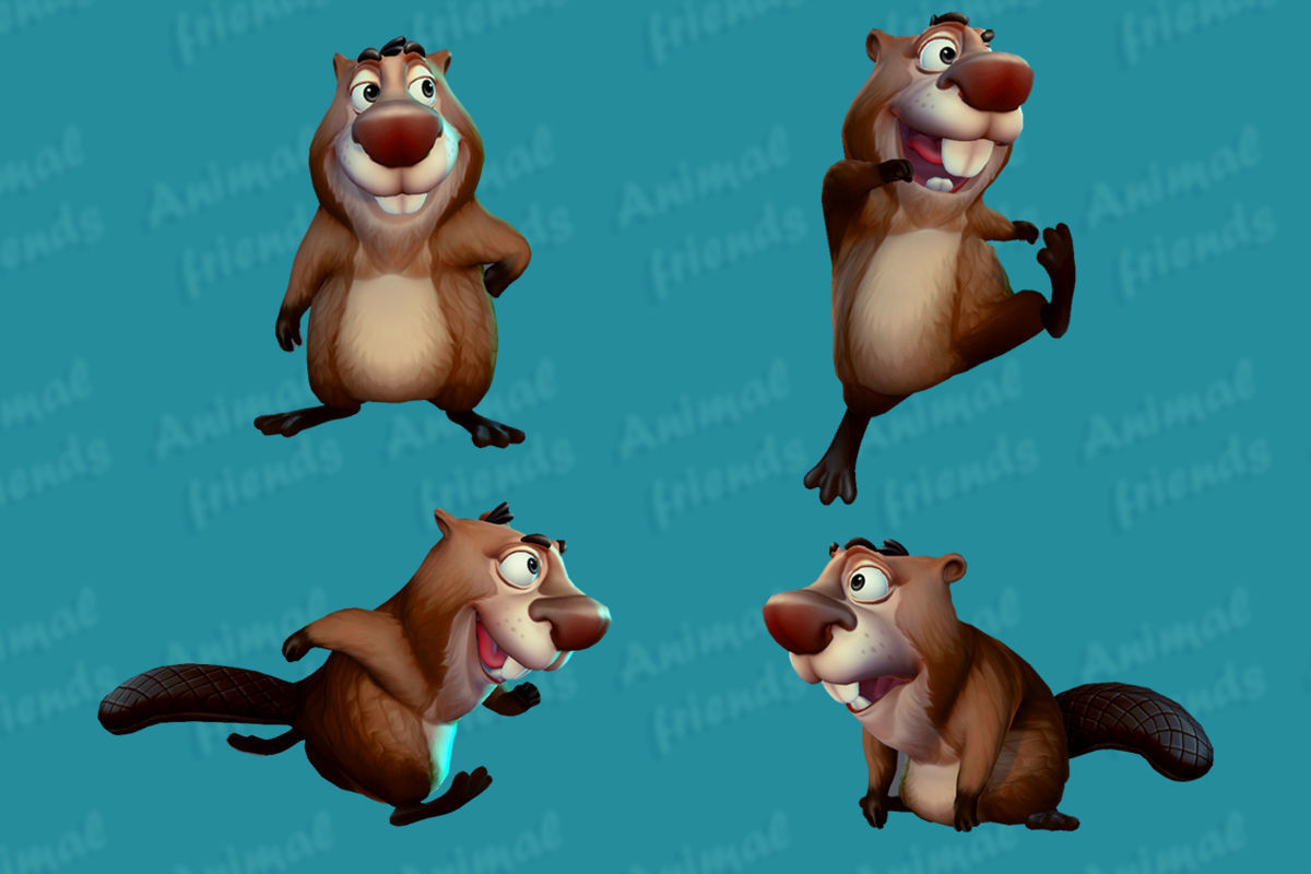 Forest Animal Friends Low-poly 3D model_4