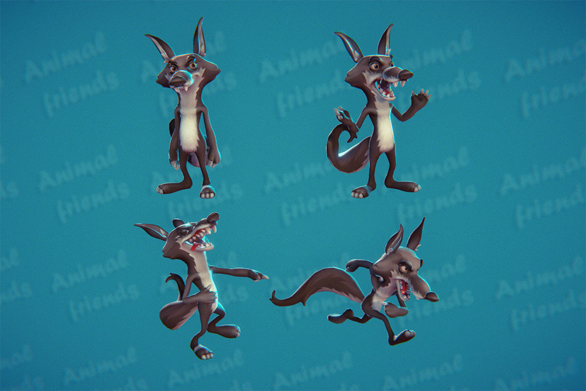 Forest Animal Friends Low-poly 3D model_5