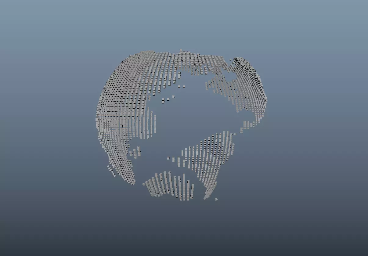 earth world map made of dots Free 3D model