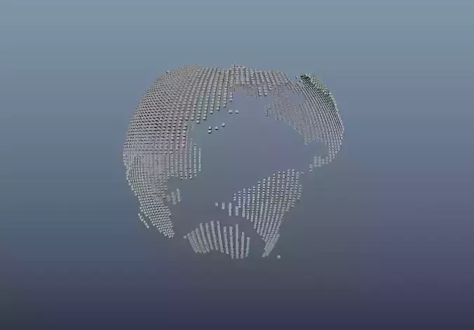 earth world map made of dots