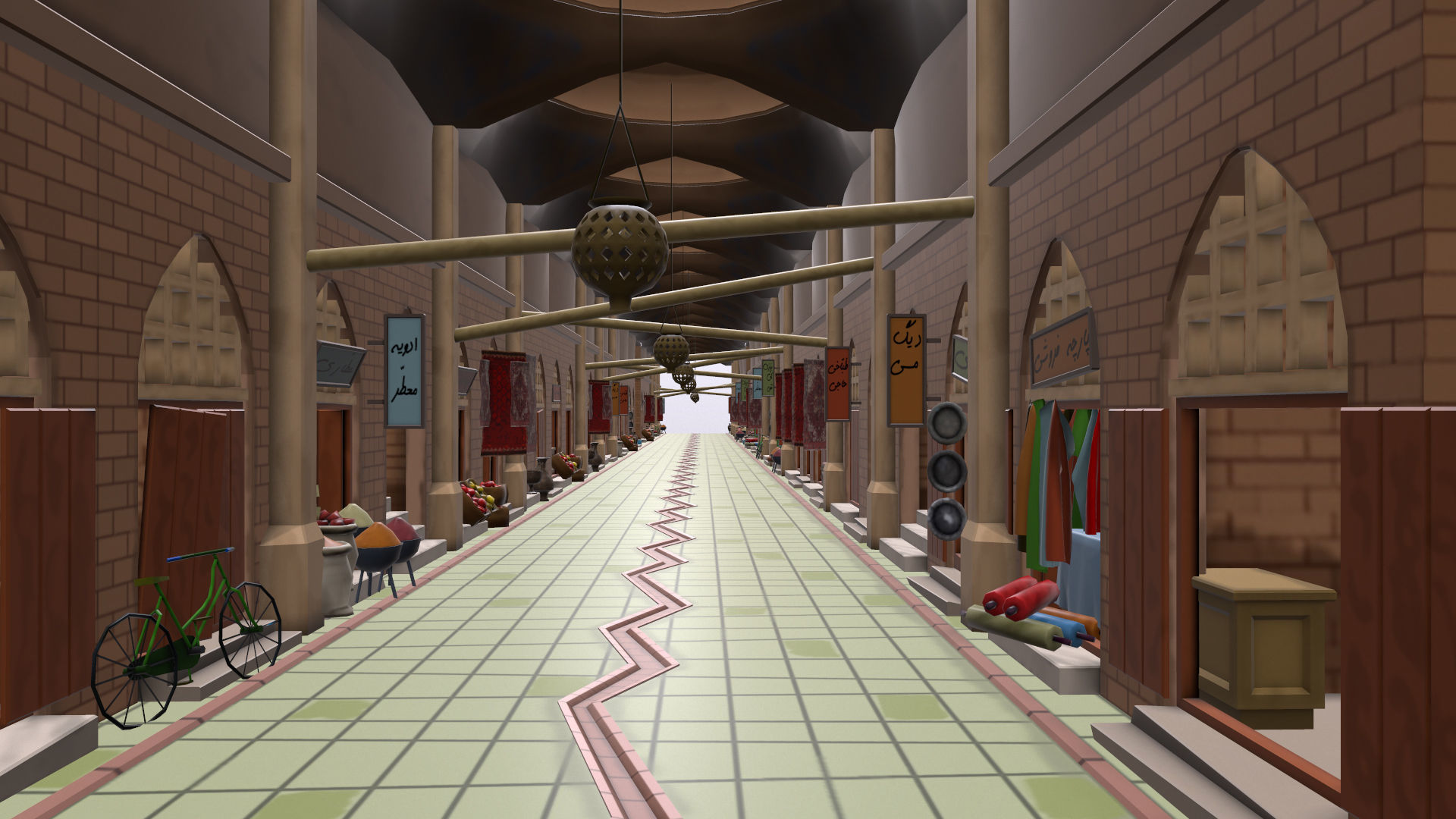 Lowpoly Arabic Bazzar Low-poly 3D model_7