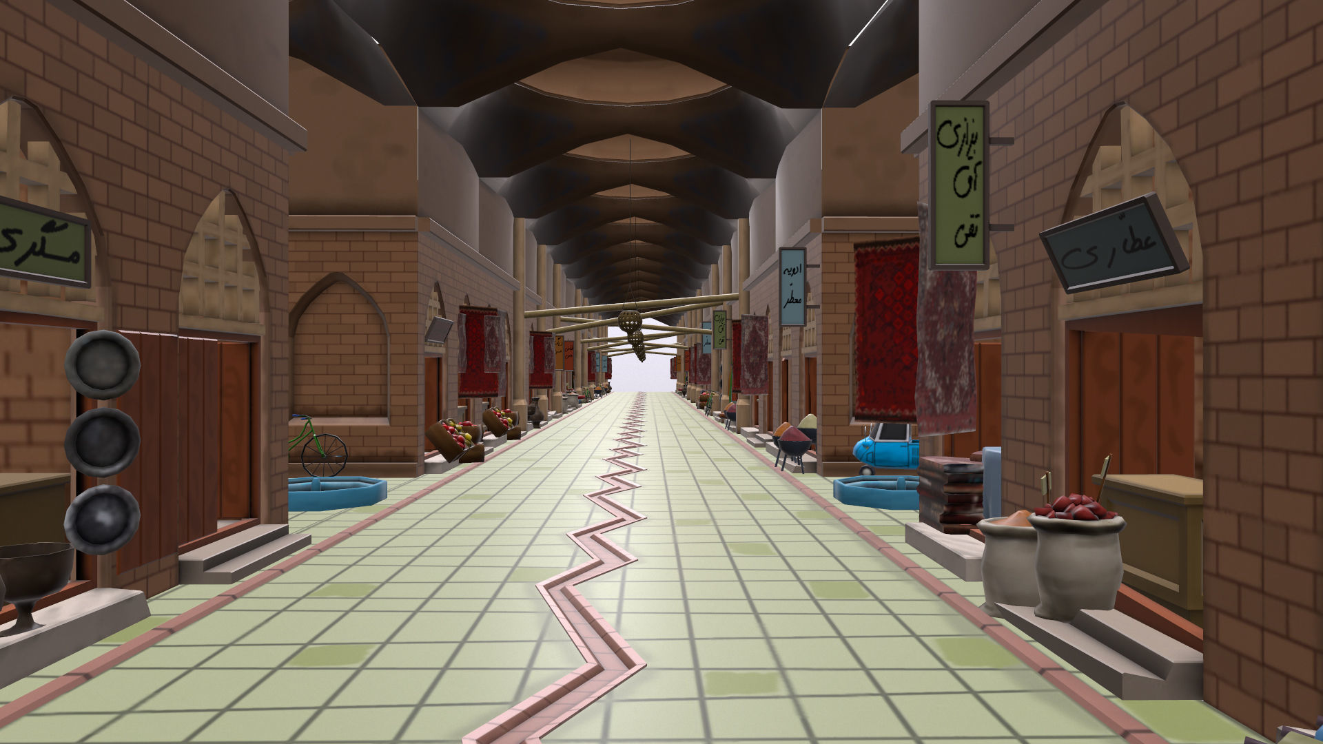 Lowpoly Arabic Bazzar Low-poly 3D model_9