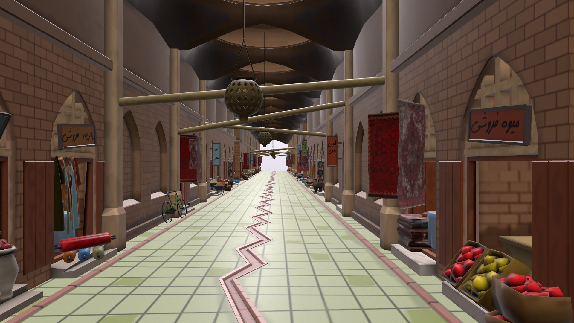 Lowpoly Arabic Bazzar Low-poly 3D model_8