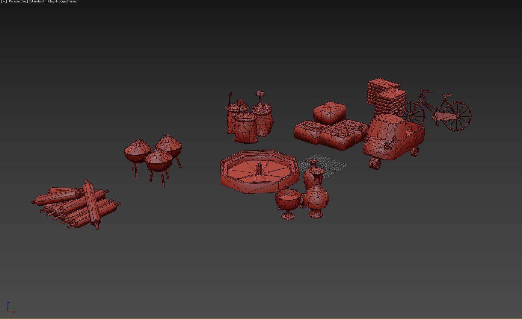 Lowpoly Arabic Bazzar Low-poly 3D model_12