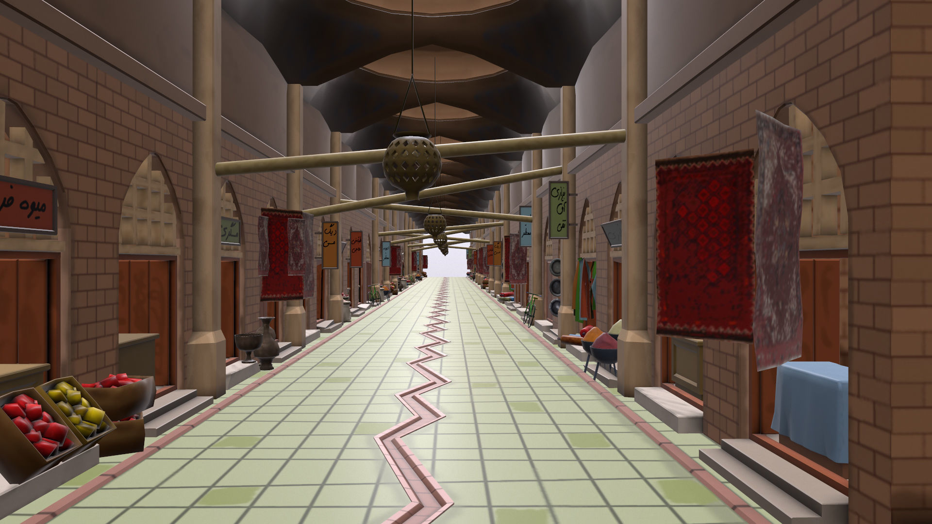 Lowpoly Arabic Bazzar Low-poly 3D model_6