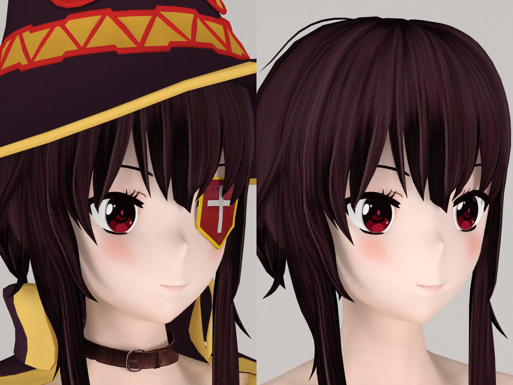 T pose nonrigged model of Megumin anime girl 3D model_2