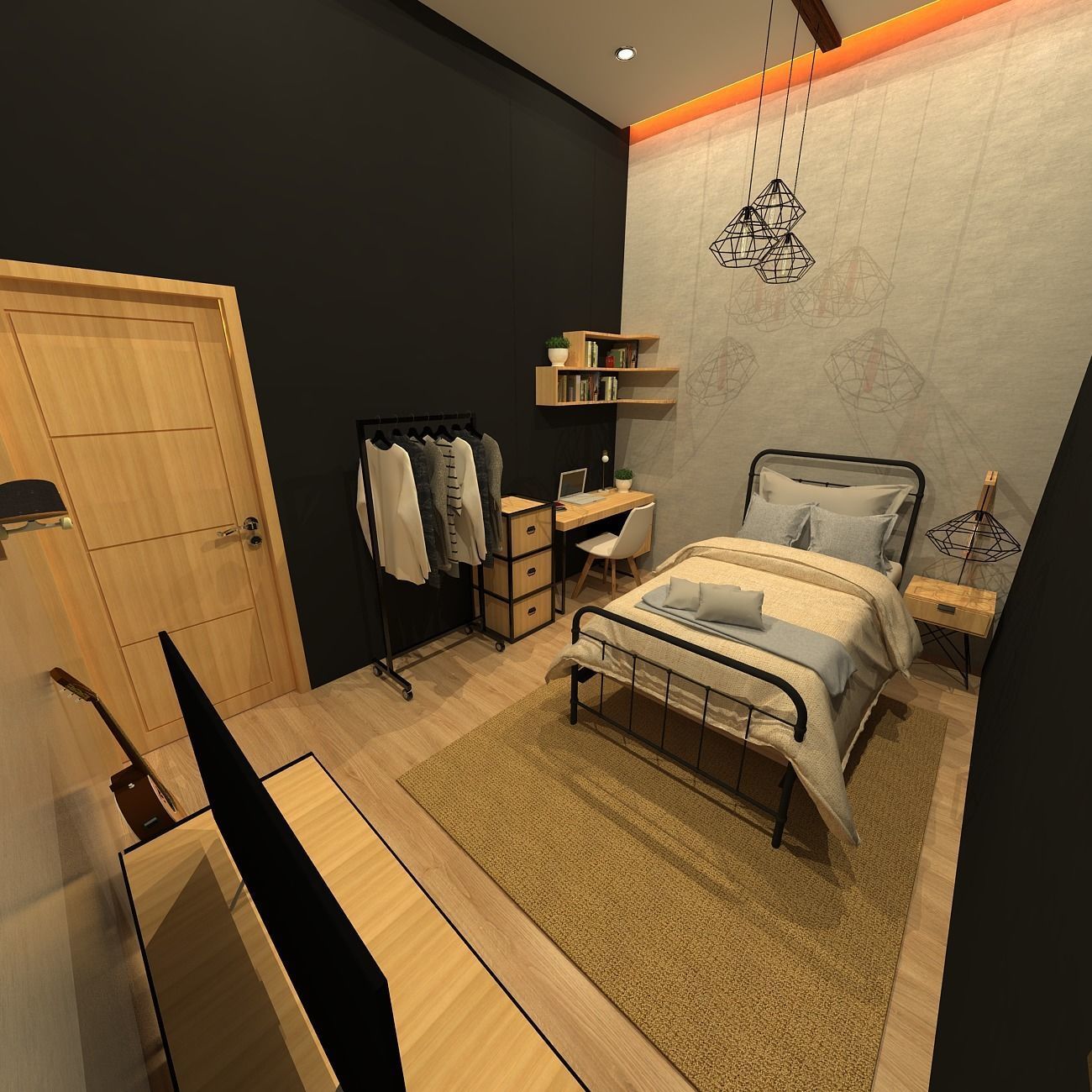 3D INTERIOR BEDROOM 3D model_2