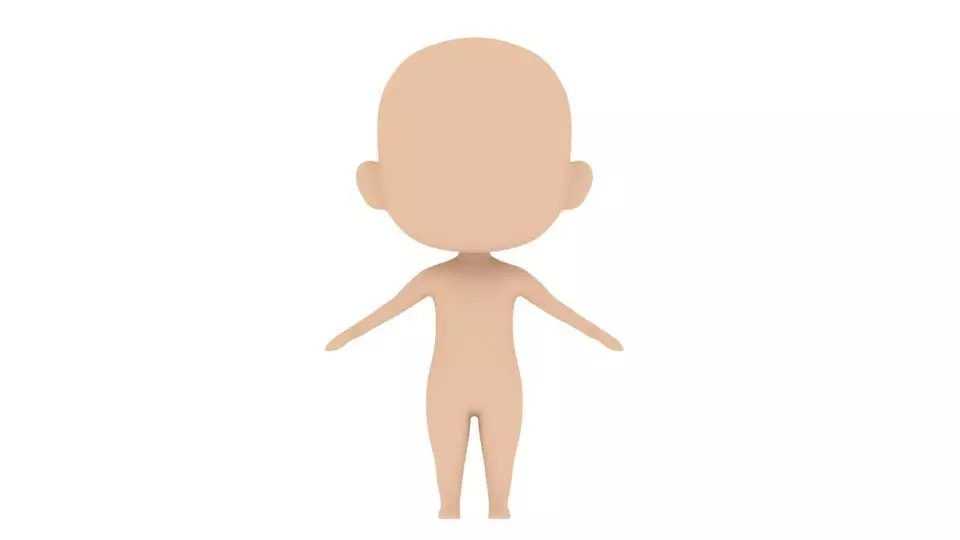Chibi Basemesh Low-poly 3D model_0