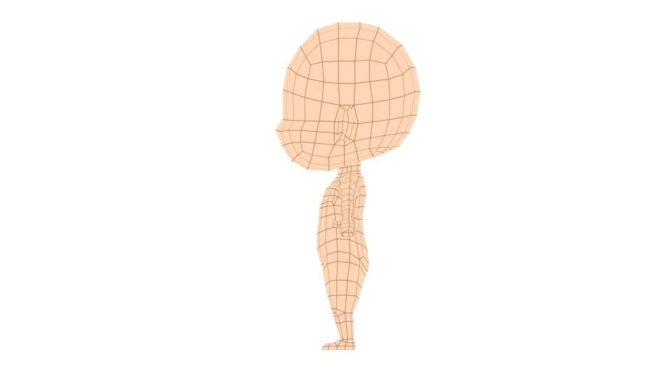 Chibi Basemesh Low-poly 3D model_5