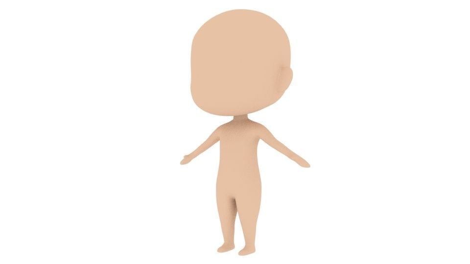 Chibi Basemesh Low-poly 3D model_2