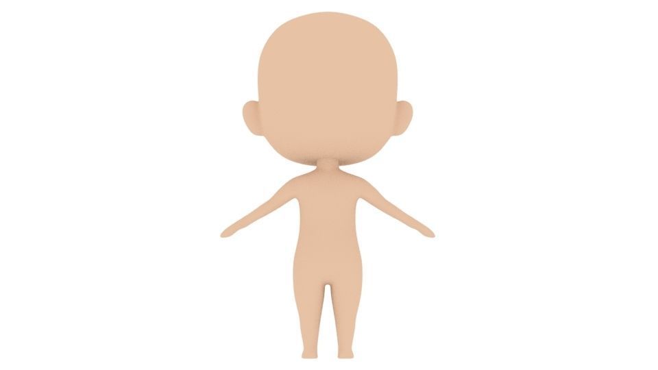 Chibi Basemesh Low-poly 3D model_3