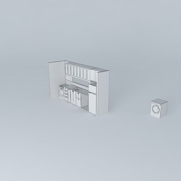 White washing machine Free 3D model_4