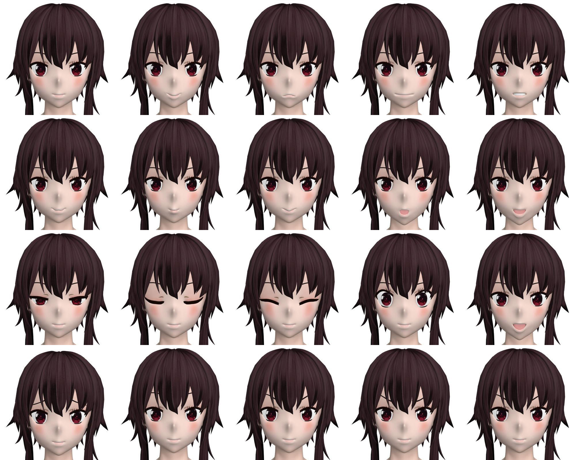 T pose rigged model of Megumin anime girl 3D model_4