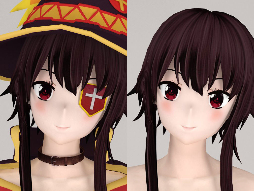 Megumin anime girl pose 01 3D model_1