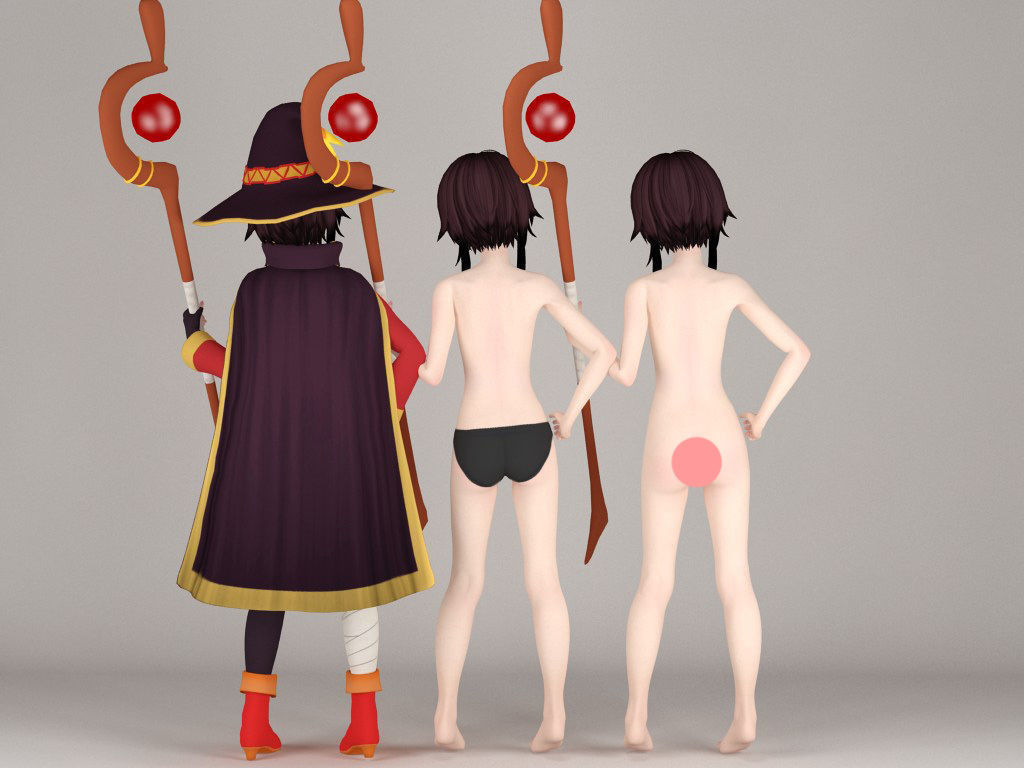Megumin anime girl pose 01 3D model_6