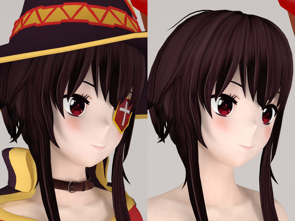 Megumin anime girl pose 01 3D model_2