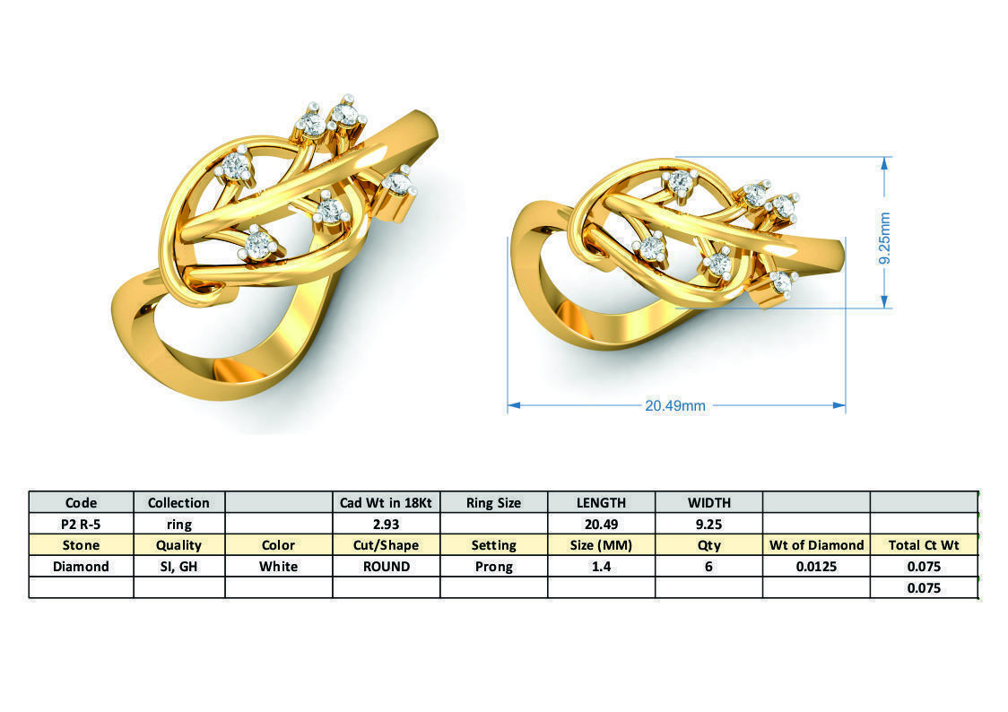Women light weight ring 3dm stl render detail 3D print model_3