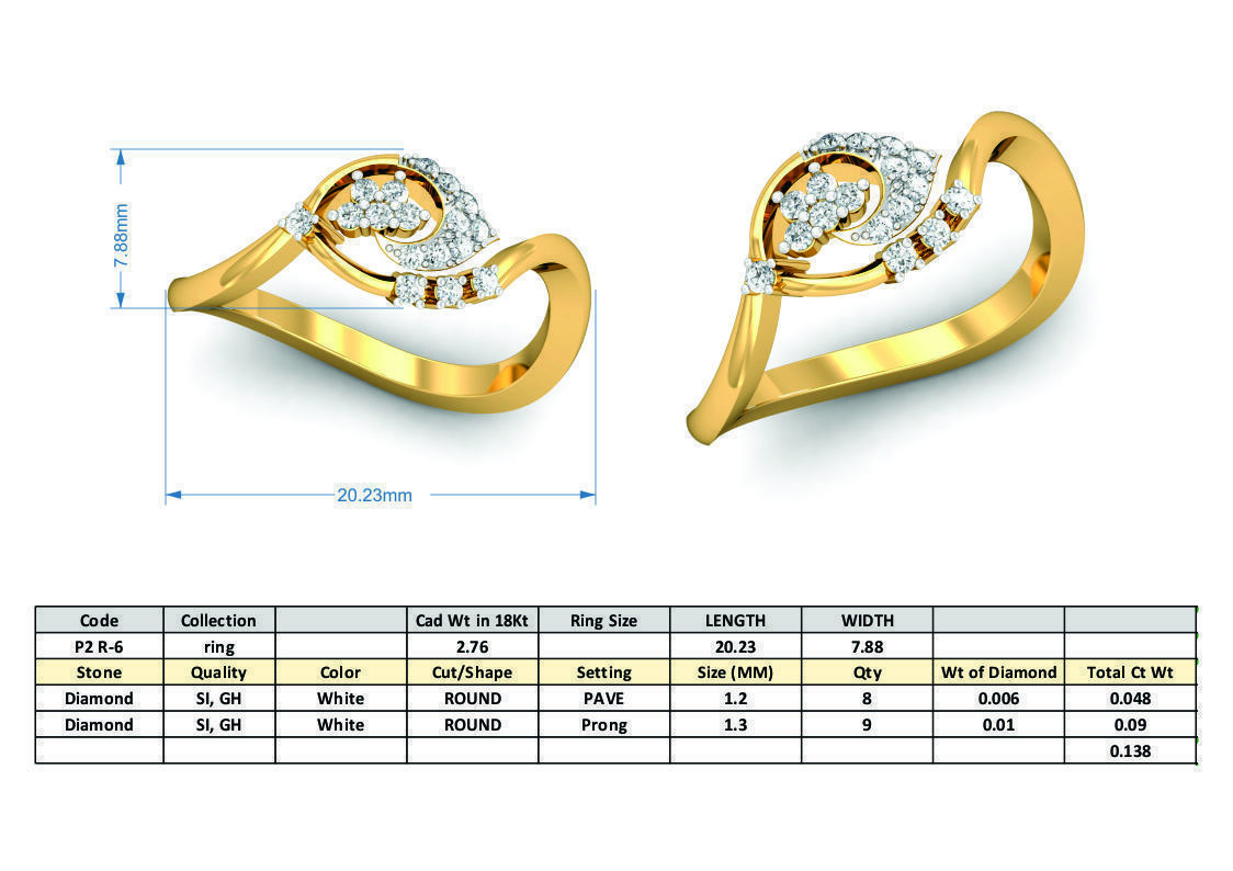Women light weight ring 3dm stl render detail 3D print model_3