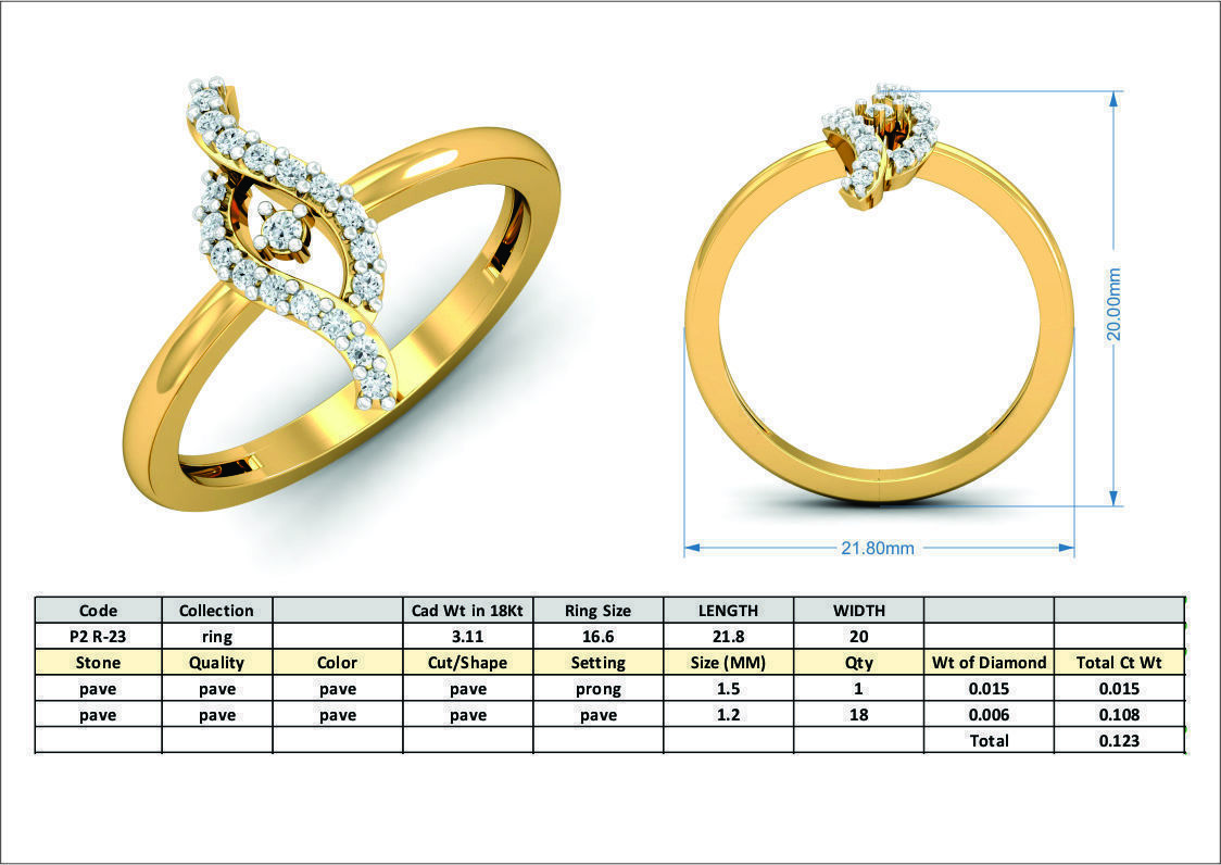 Women light weight ring 3dm stl render detail  3D print model_3