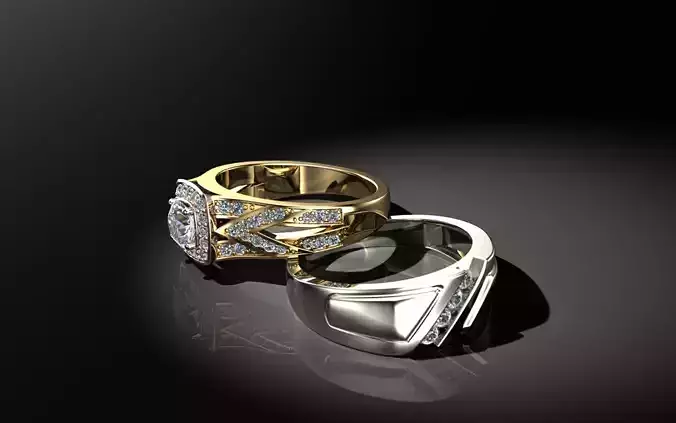 WEDDING GROOM BRIDE RINGS