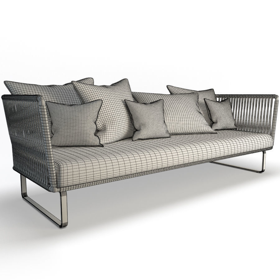 Bitta Sofa 3 Seaters Kettal 3D model_1