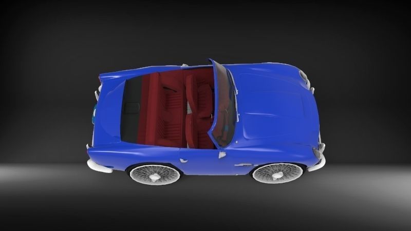Aston martin DB5 cartoon car  Low-poly 3D model_4