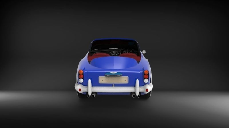 Aston martin DB5 cartoon car  Low-poly 3D model_5