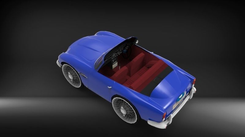 Aston martin DB5 cartoon car  Low-poly 3D model_6