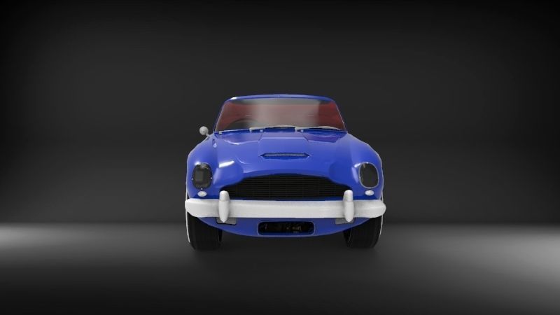 Aston martin DB5 cartoon car  Low-poly 3D model_2