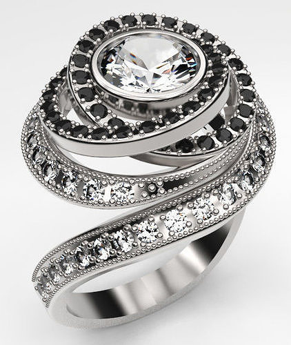Designer Double Halo Ring  3D print model
