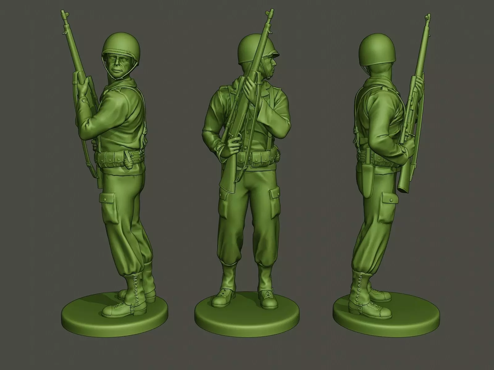 American soldier ww2 Stand Cover A5 3D print model