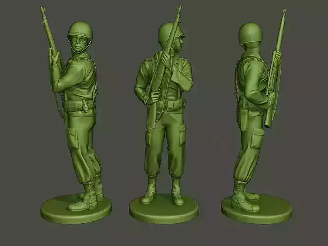 American soldier ww2 Stand Cover A5 3D print model