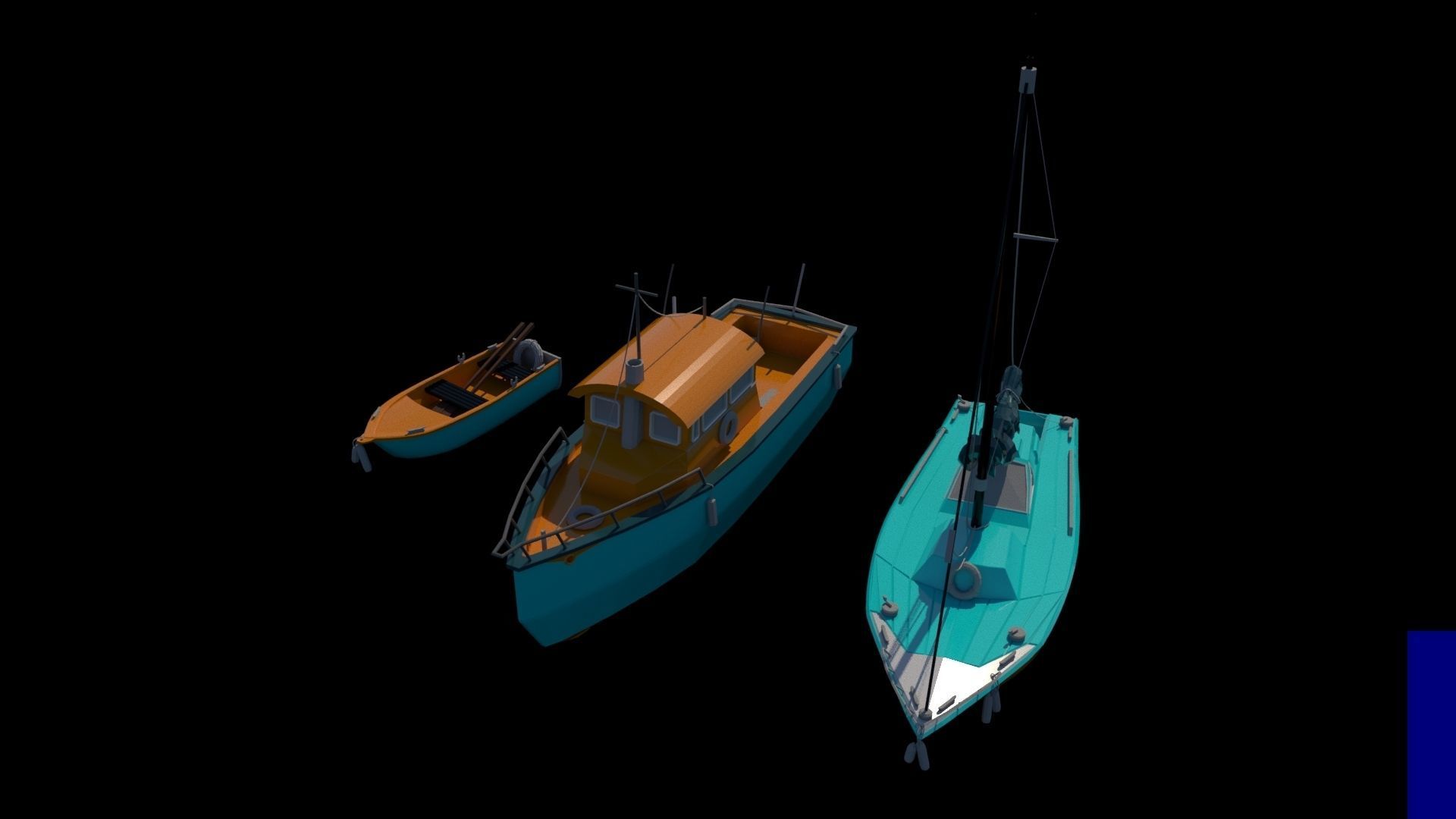 Motor Boats 3D model_2
