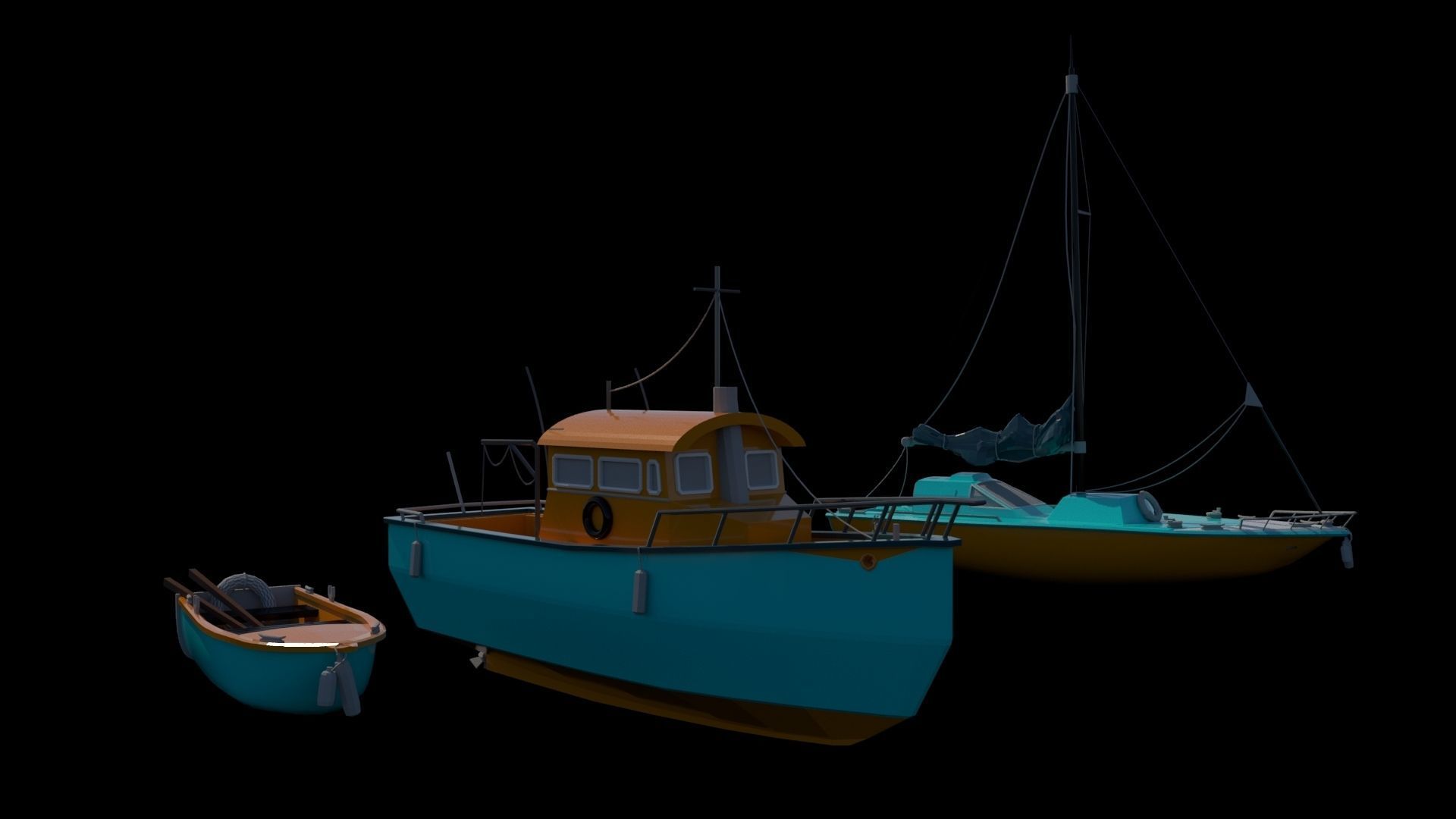 Motor Boats 3D model_1