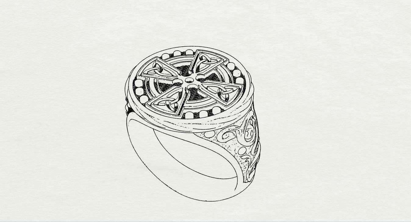 Men Celtic Ring 2 - 3D print model 3D print model_13