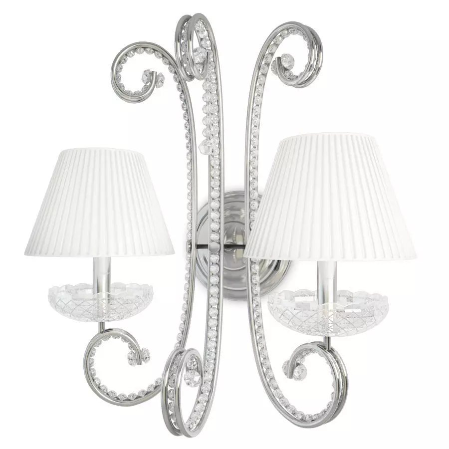 Baroque crystal Wall Lamp 3D model_0