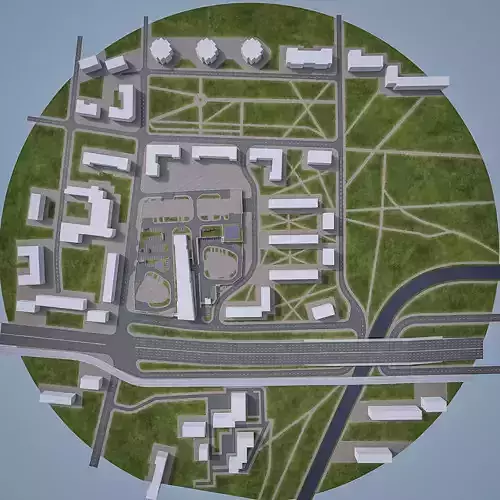 Urban Area Cityscape 07 Low-poly 3D model