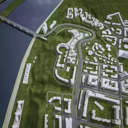 Urban Area 06  Low-poly 3D model