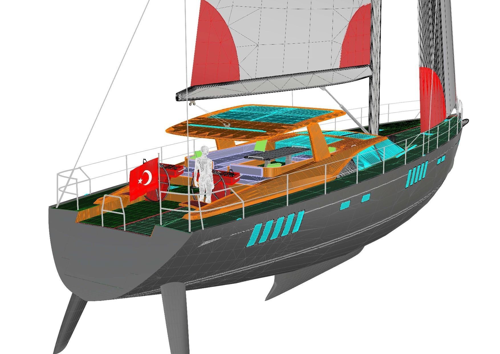 78 feet Oyster Sailing Yacht  3D print model_4