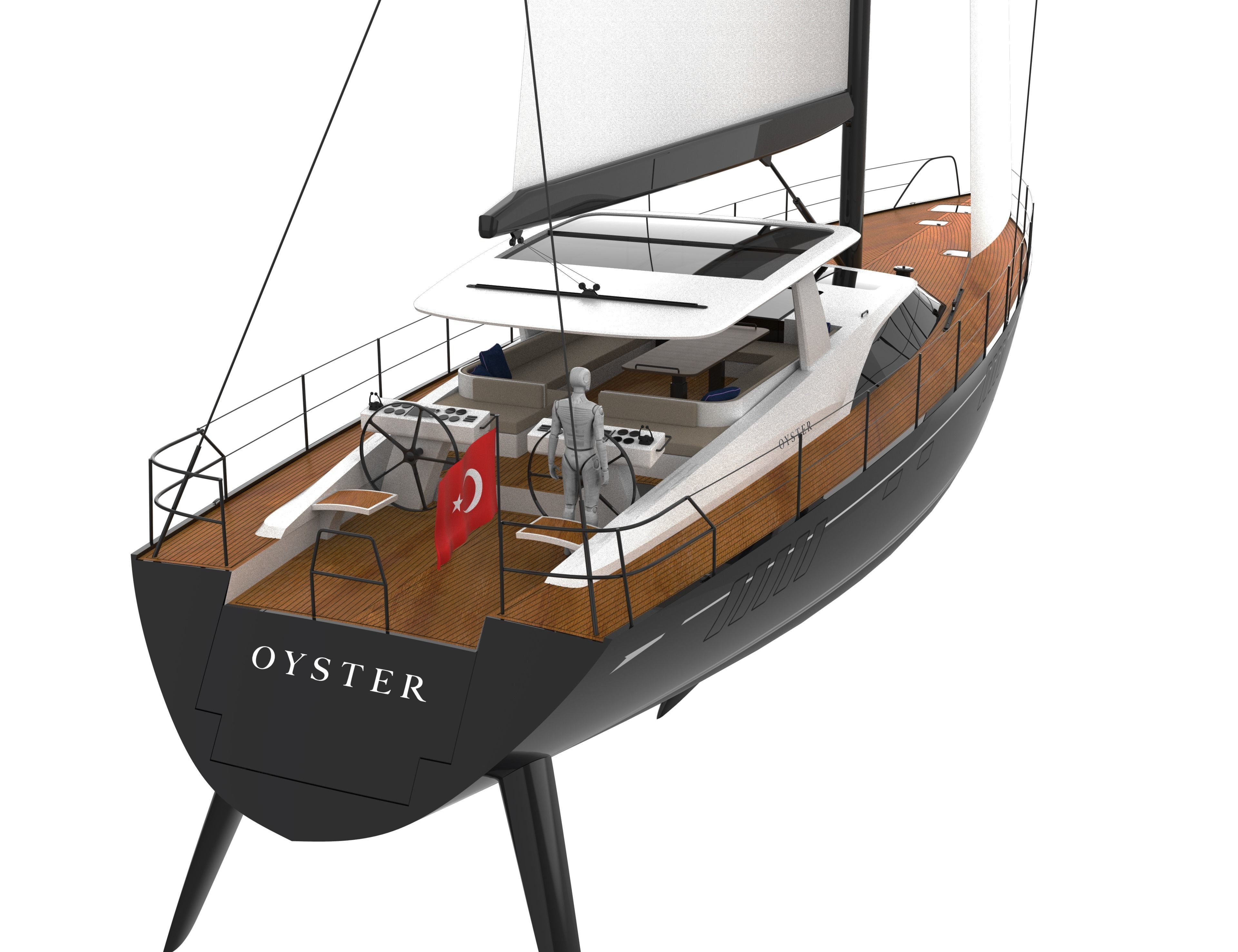 78 feet Oyster Sailing Yacht  3D print model_2