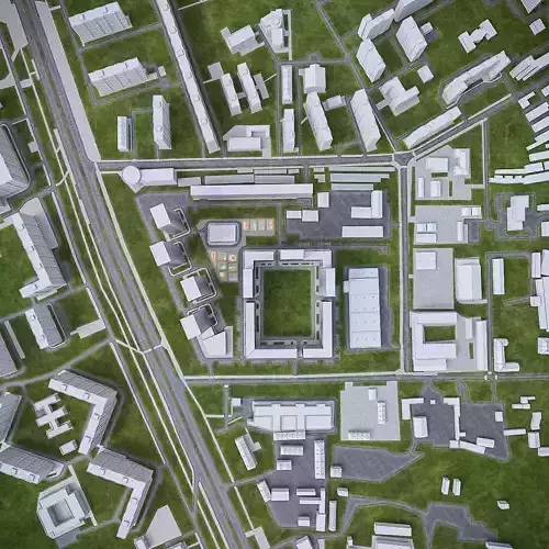 Urban Area Low-poly 3D model