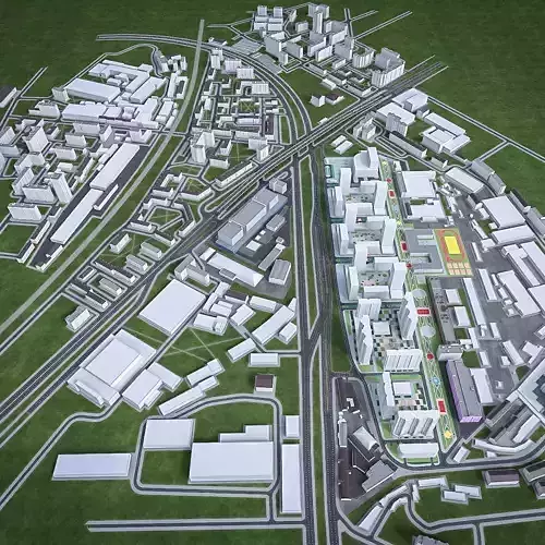 Urban Area 01  Low-poly 3D model