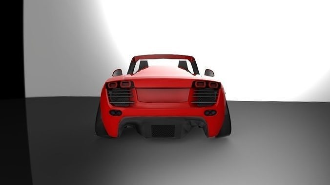 Audi R8 cartoon car  Low-poly 3D model